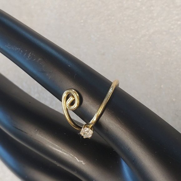 Vintage Gold Sterling Silver Wrap Ring Spiral Adjustable Boho Size 4.5 To 7 - Picture 11 of 17